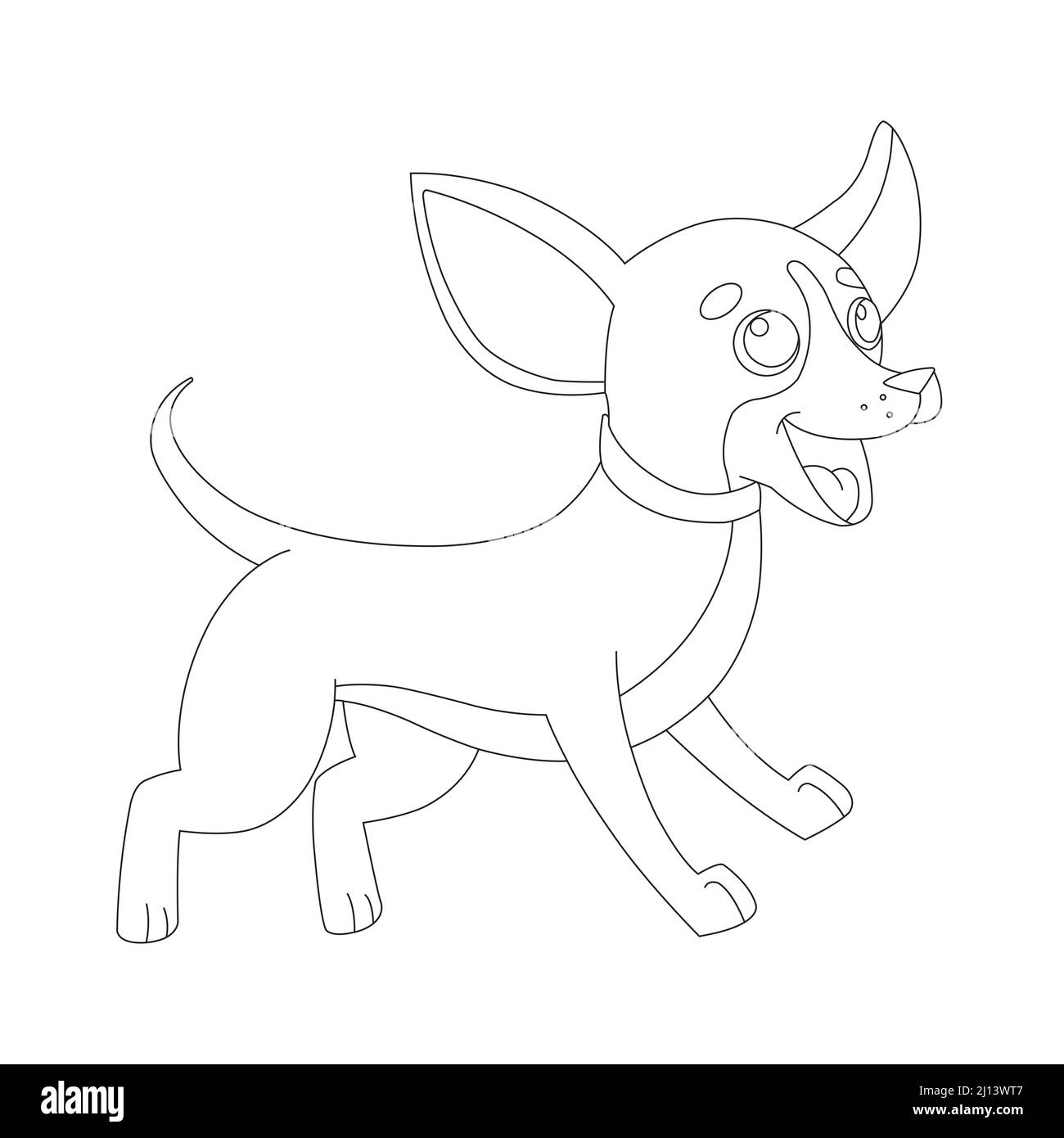 Mignon chiot chien contour page de coloriage pour enfants animal coloriage livre dessin animé vecteur illustration Illustration de Vecteur