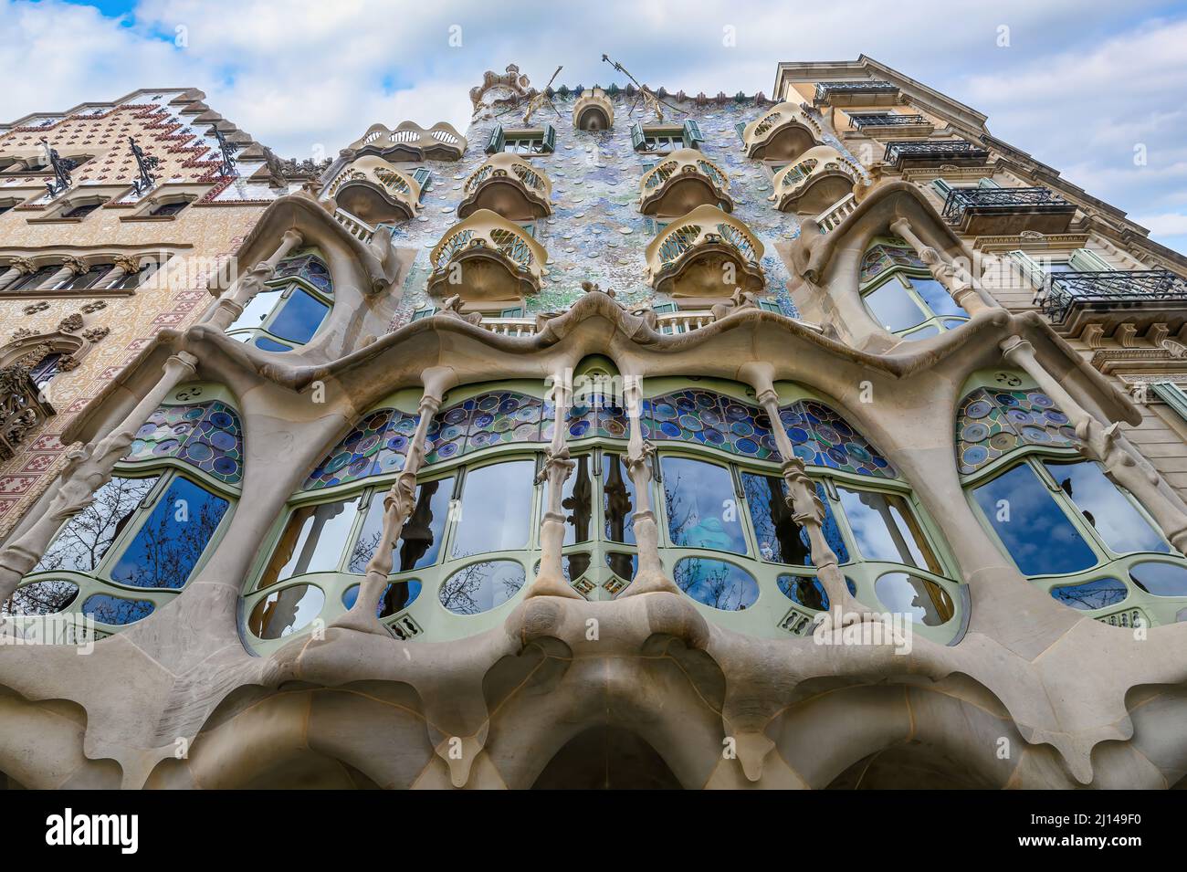 Casa Batllo à Barcelone, Espagne. La maison a été construite en 1877 par Antoni Gaudi Banque D'Images