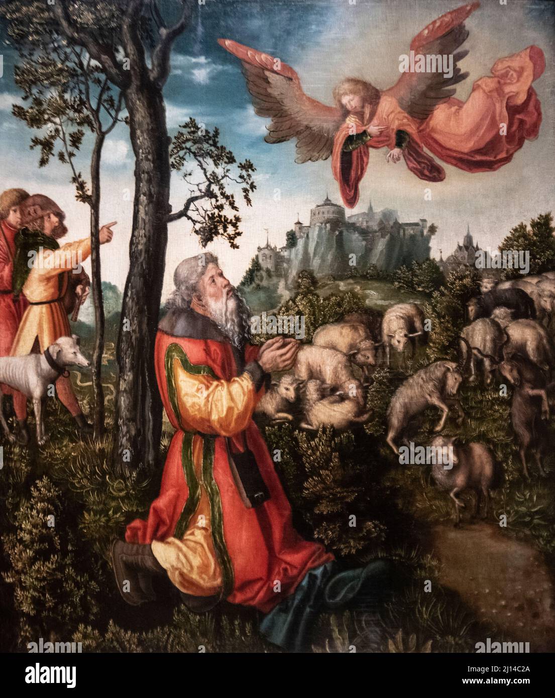 Lucas Cranach l'aîné : l'Annonciation à Joachim (1518) Banque D'Images