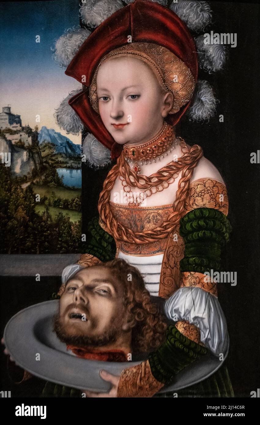 Lucas Cranach l'aîné - Salome avec le chef de Saint Jean-Baptiste (1530) Banque D'Images