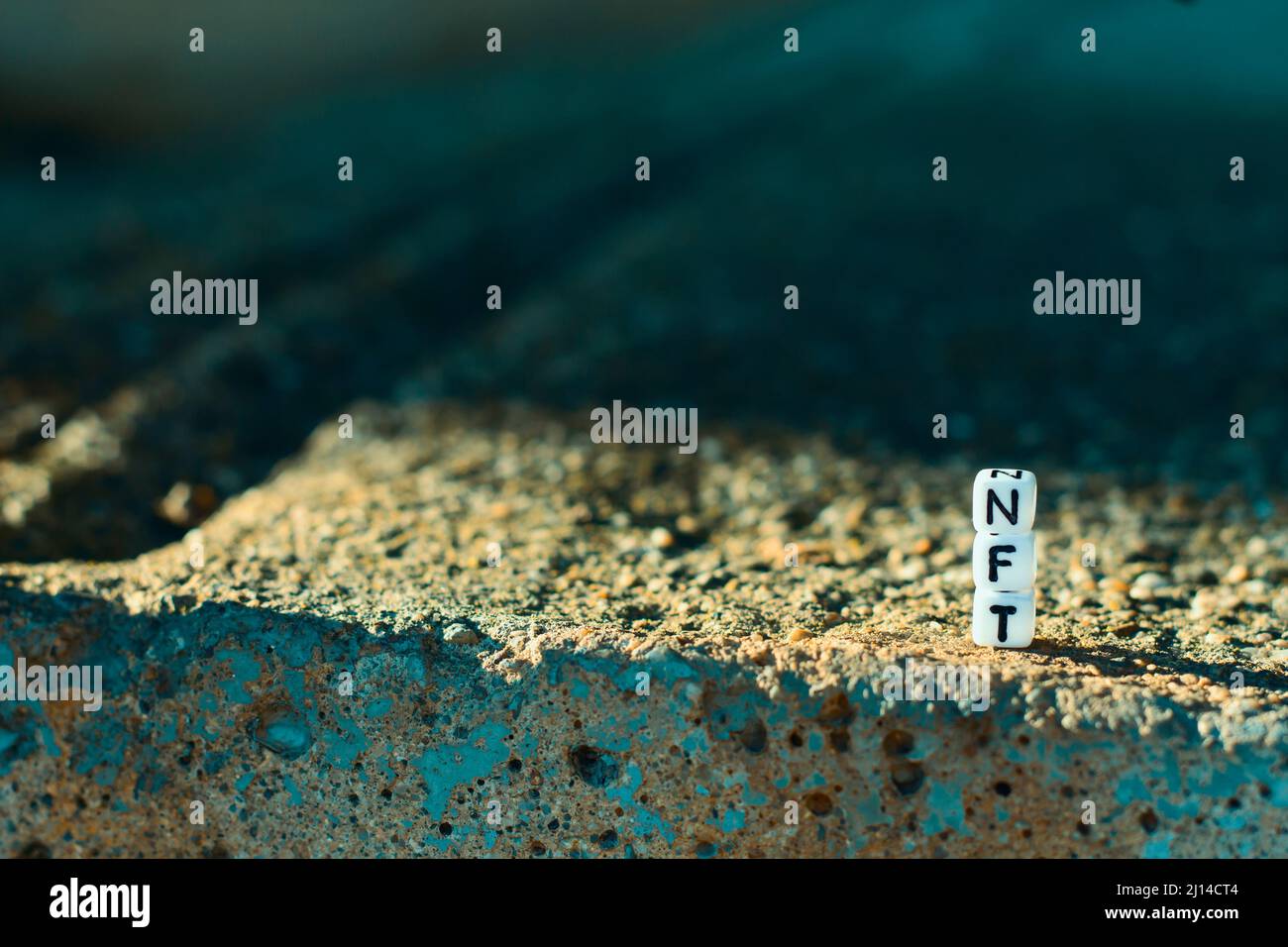 CUBES de lettre DE JETONS NON FONGIBLES Banque D'Images