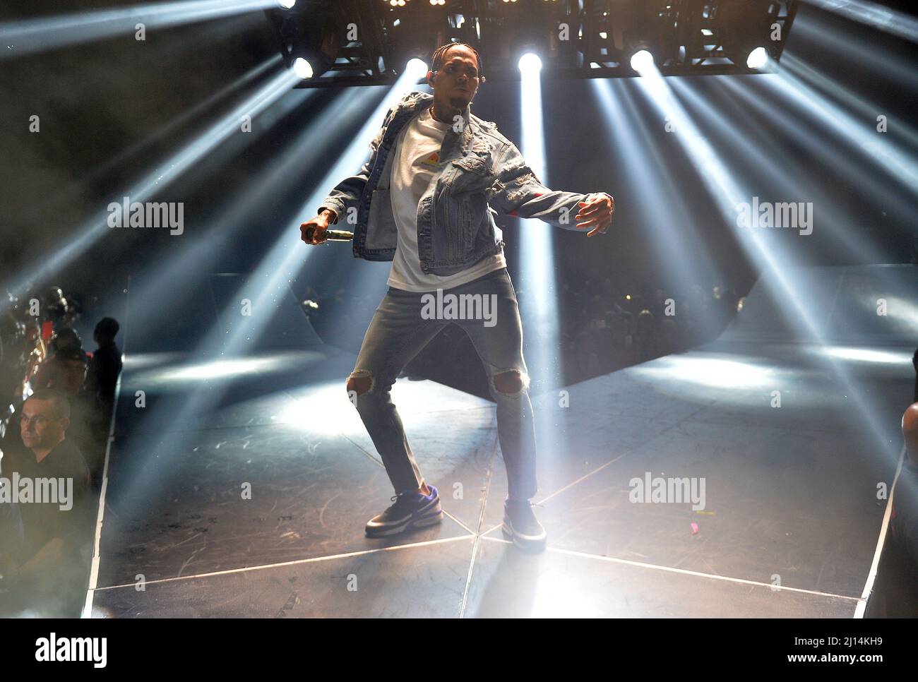 Chris Brown, chanteur américain, se produit à l'AccorHotels Arena de Paris Banque D'Images