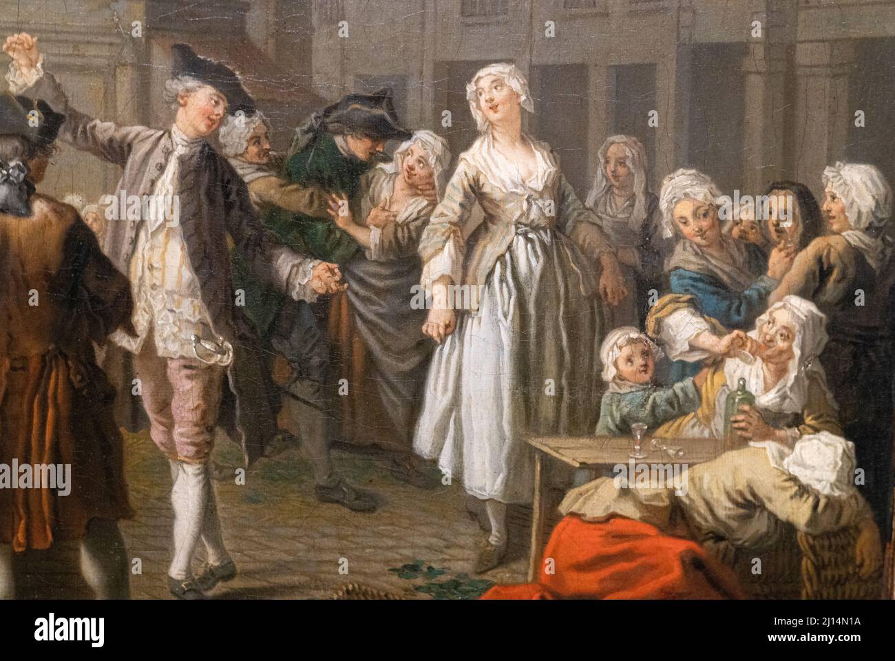Etienne Jeaurat peinture, 'le marché des Innocent, Paris', 1750, huile sur toile; peintre français du 18th siècle, Banque D'Images