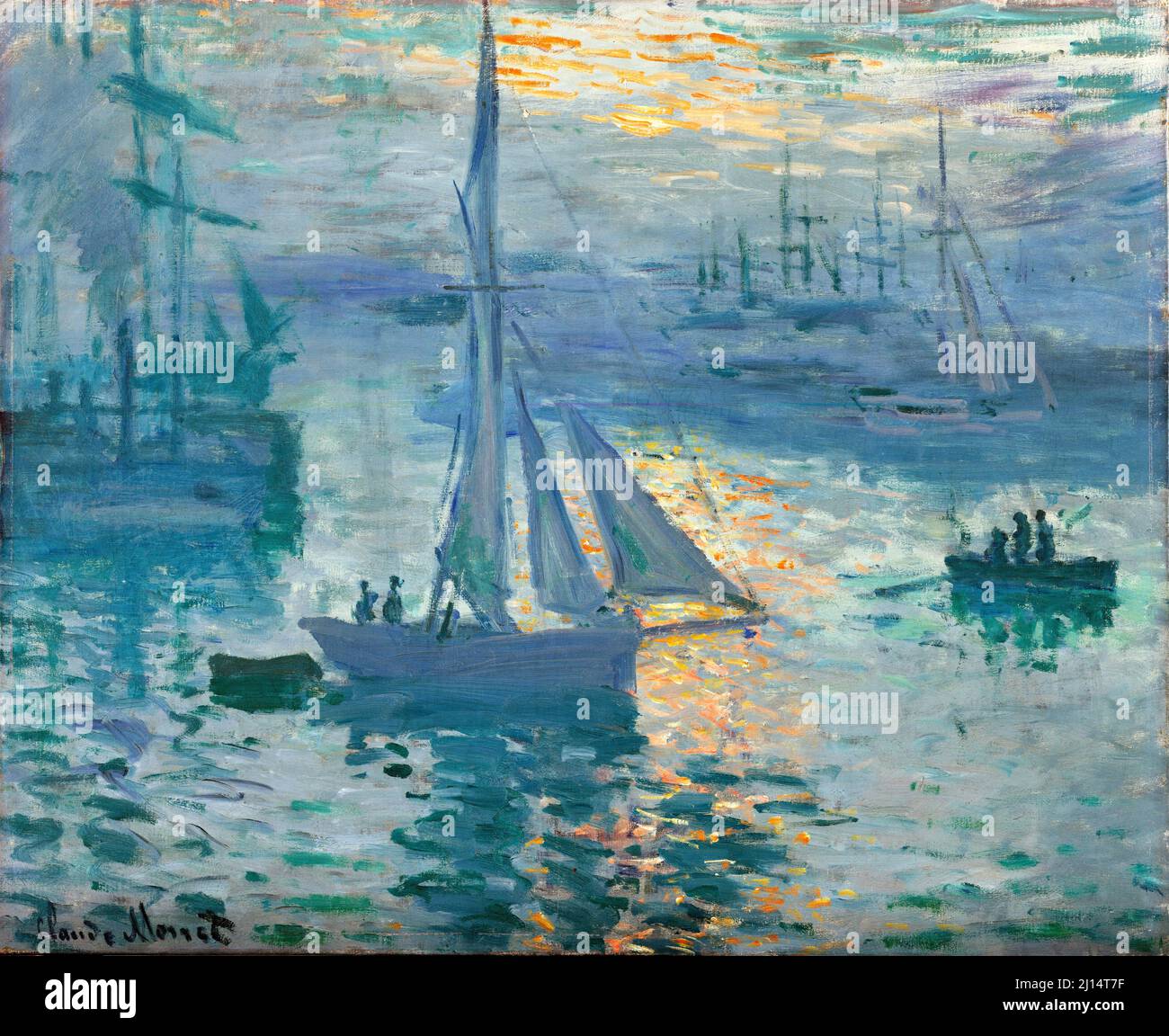 Sunrise (Marine) par Claude Monet (1840-1926), huile sur toile, c. 1872/3 Banque D'Images