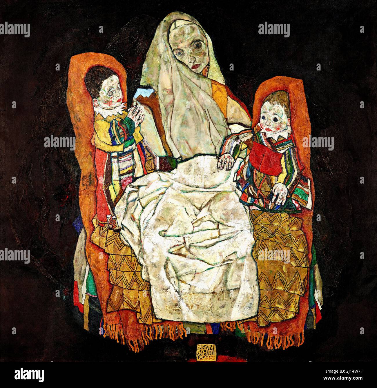 Egon Schiele - mère avec deux enfants - 1915-1917 Banque D'Images