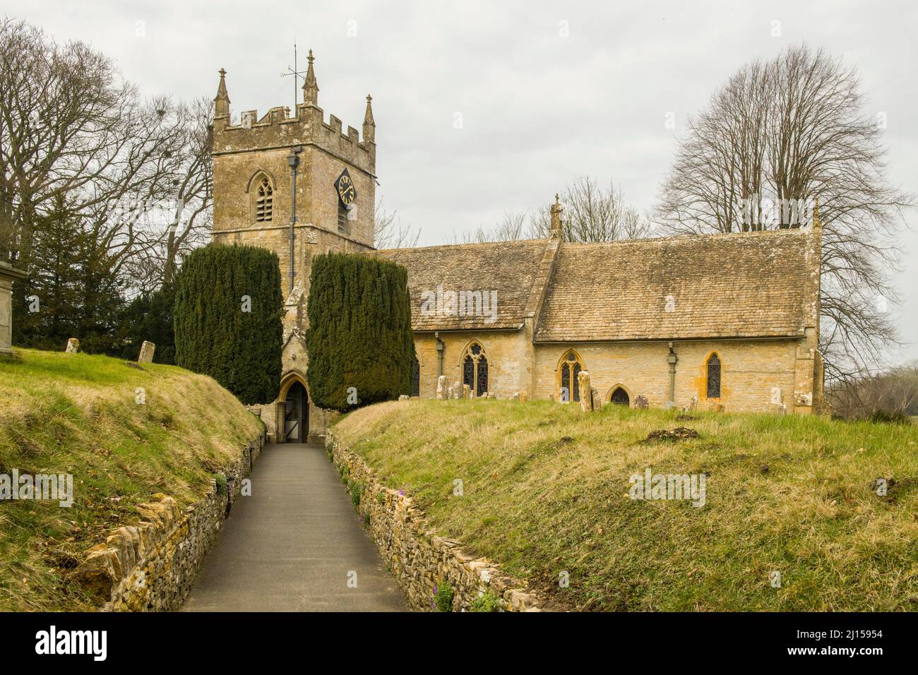 St Peters Church Upper Slaughter dans les Cotswolds Gloucestershire Banque D'Images