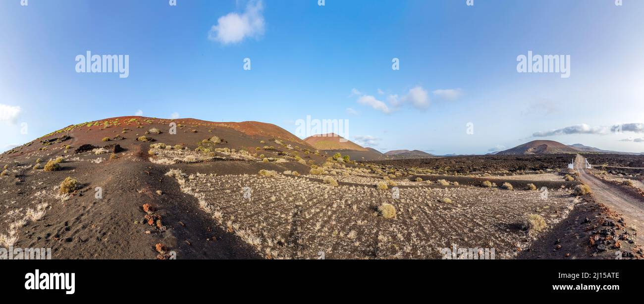 Paysage volcanique dans le parc national de timanfaya, Lanzarote, Espagne Banque D'Images