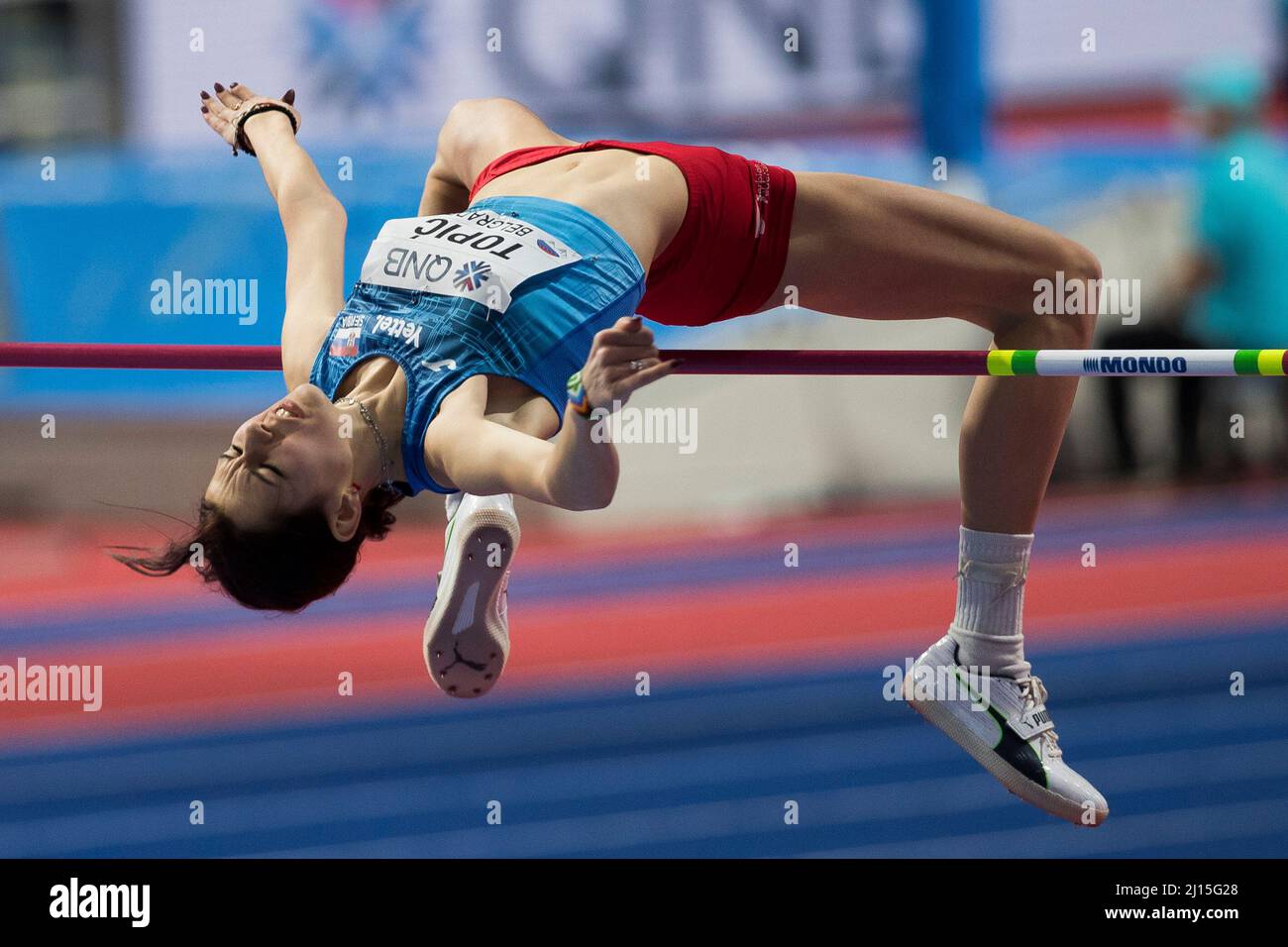 Belgrade, Serbie, 19th mars 2022. Angelina Topic of Serbia participe aux Championnats du monde d'athlétisme en salle Belgrade 2022 - Conférence de presse à Belgrade, Serbie. 19 mars 2022. Crédit : Nikola Krstic/Alay Banque D'Images