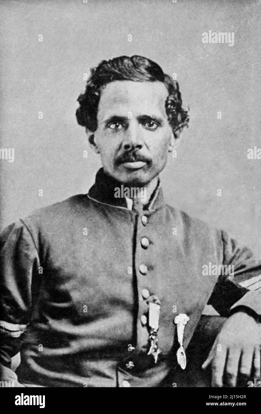 Powhatan Beaty (1837-1916), soldat afro-américain, récipiendaire de la Médaille d'honneur pendant la guerre civile américaine, W.E.B. Collection du Bois Banque D'Images