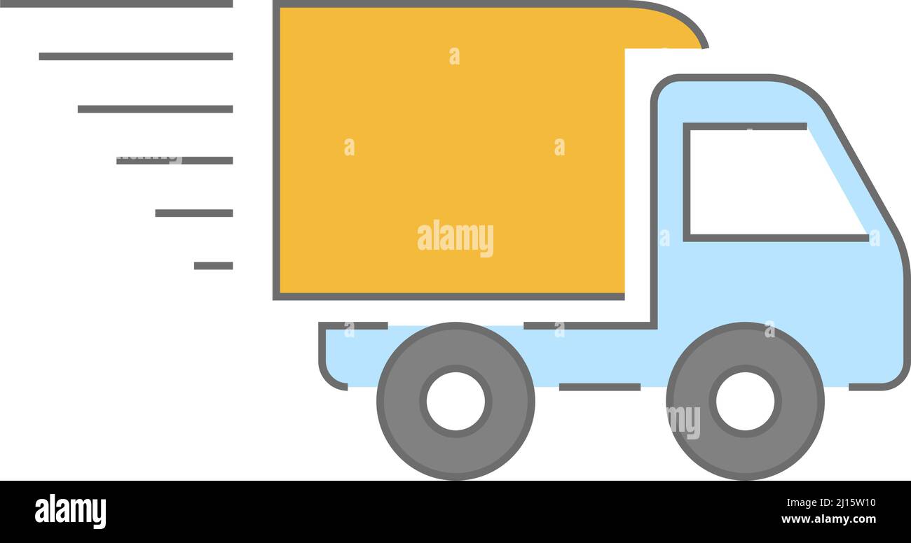 Icône du chariot de livraison isolée sur fond blanc Illustration de Vecteur