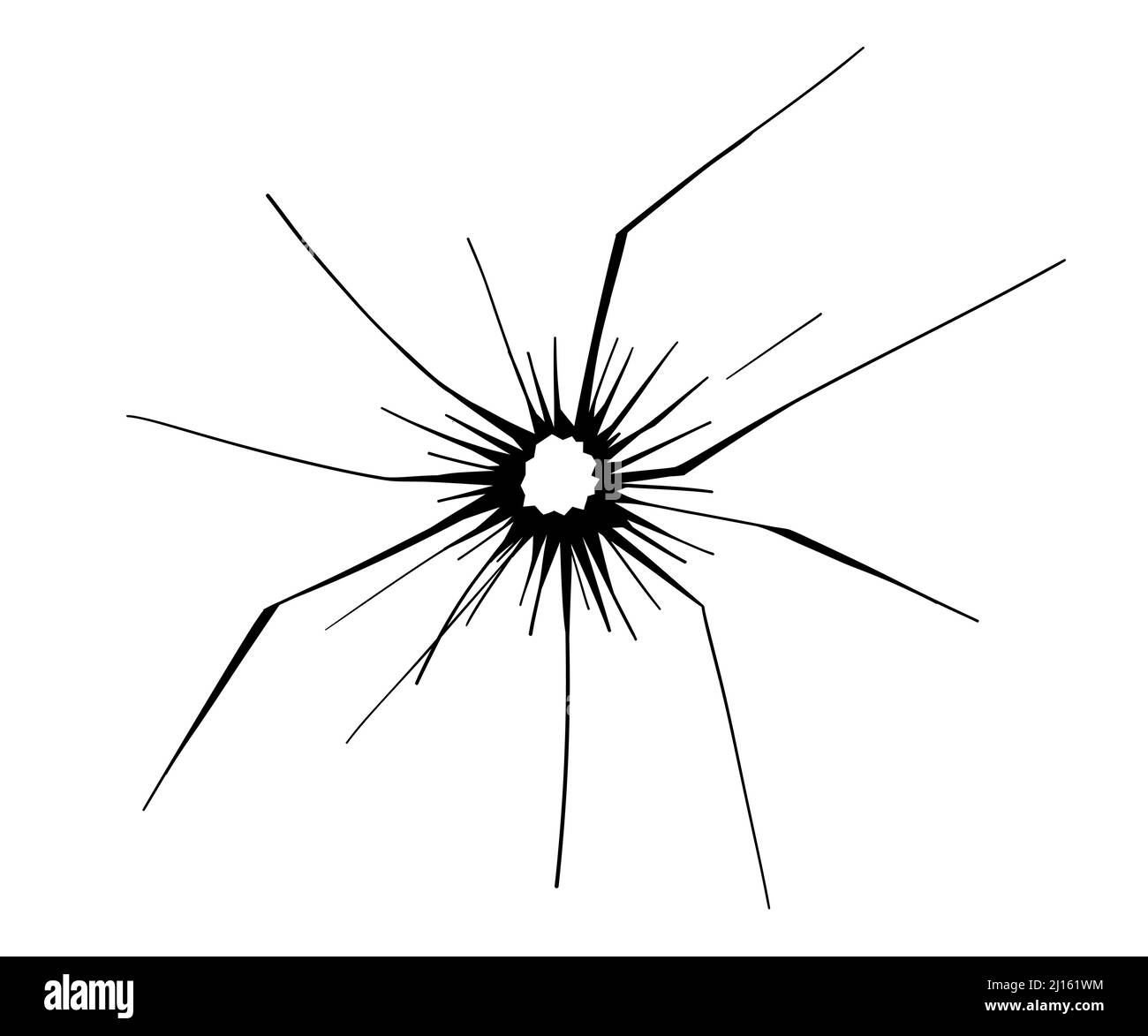 Fissures de la vitre. Glace cassée. Puces sur surface transparente, affichage électronique, fenêtre. Illustration d'esquisse vectorielle. Illustration de Vecteur
