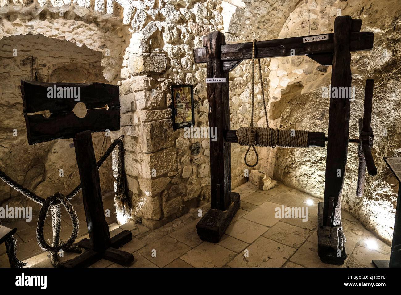 Italie Apulia Gargano Peschici château - salle de torture Banque D'Images