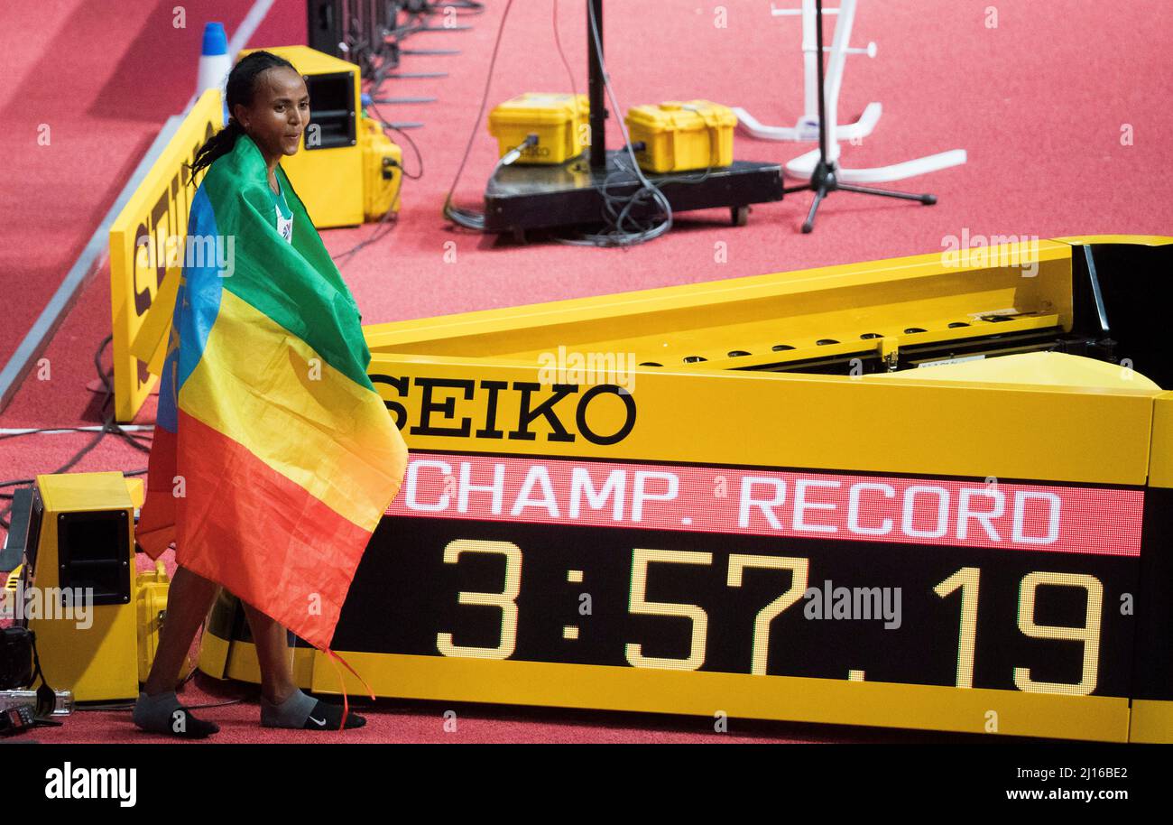 Belgrade, Serbie, 19th mars 2022. Gudaf Tsegay, d'Ethiopie, a établi un nouveau record de championnat lors des Championnats du monde d'athlétisme en salle Belgrade 2022 - Conférence de presse à Belgrade, Serbie. 19 mars 2022. Crédit : Nikola Krstic/Alay Banque D'Images