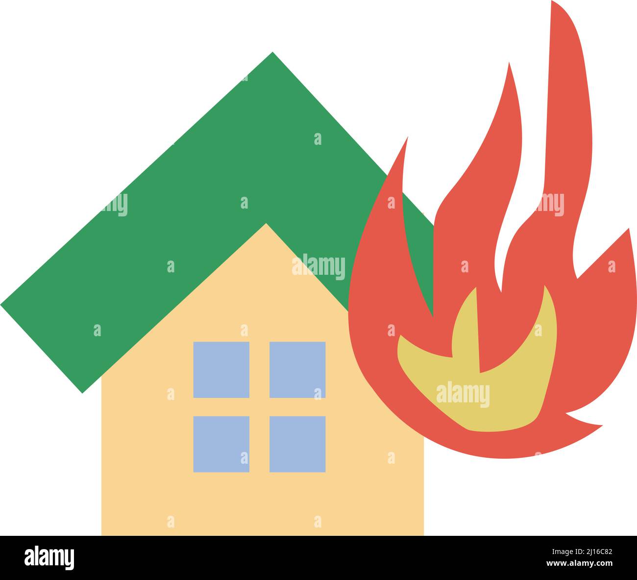 Incendie de la maison. La maison brûle. Vecteur modifiable. Illustration de Vecteur