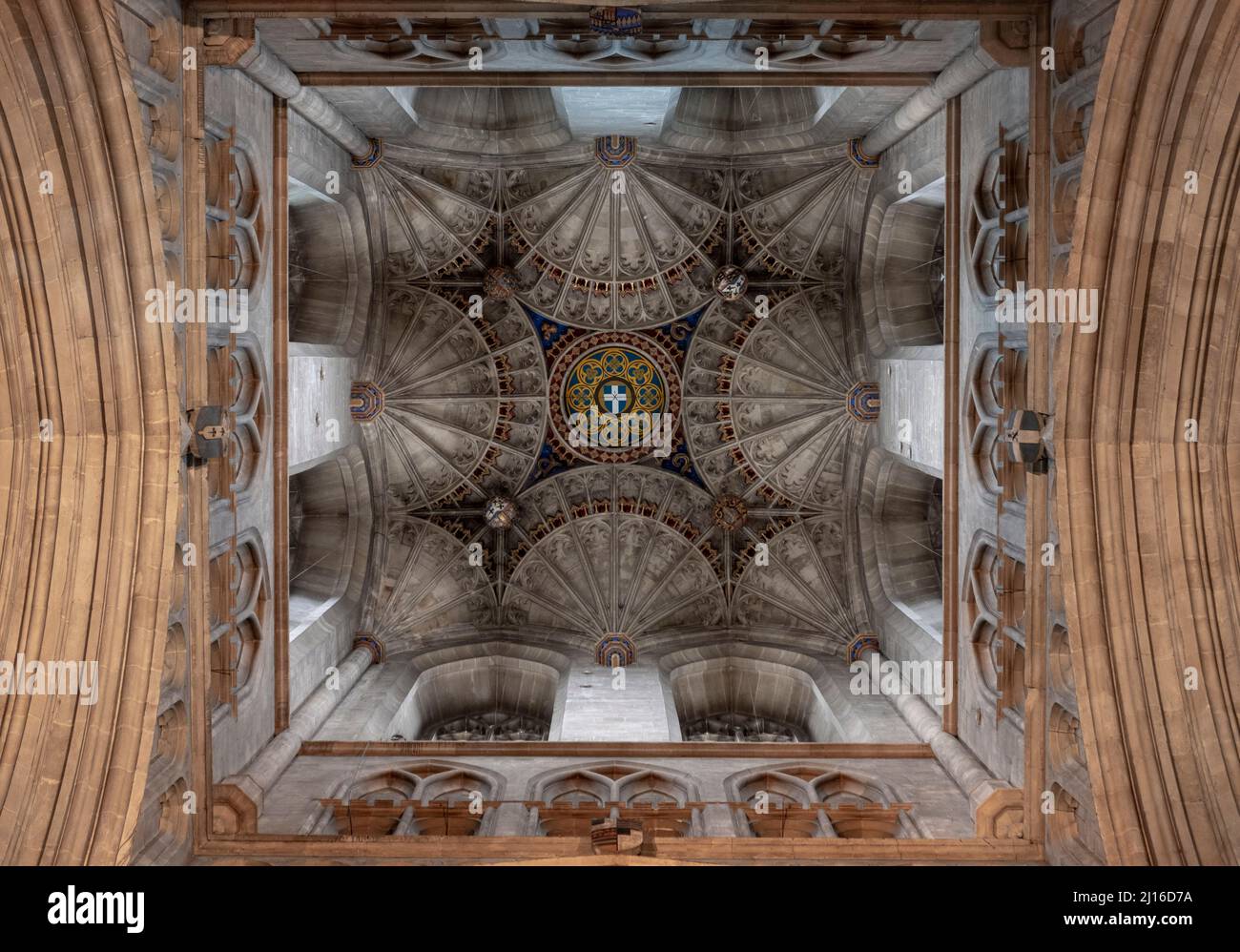 Canterbury, Cathédrale, Blick in den Vierungsturm mit Fächergewölben , Saint, Sankt, Saint Banque D'Images