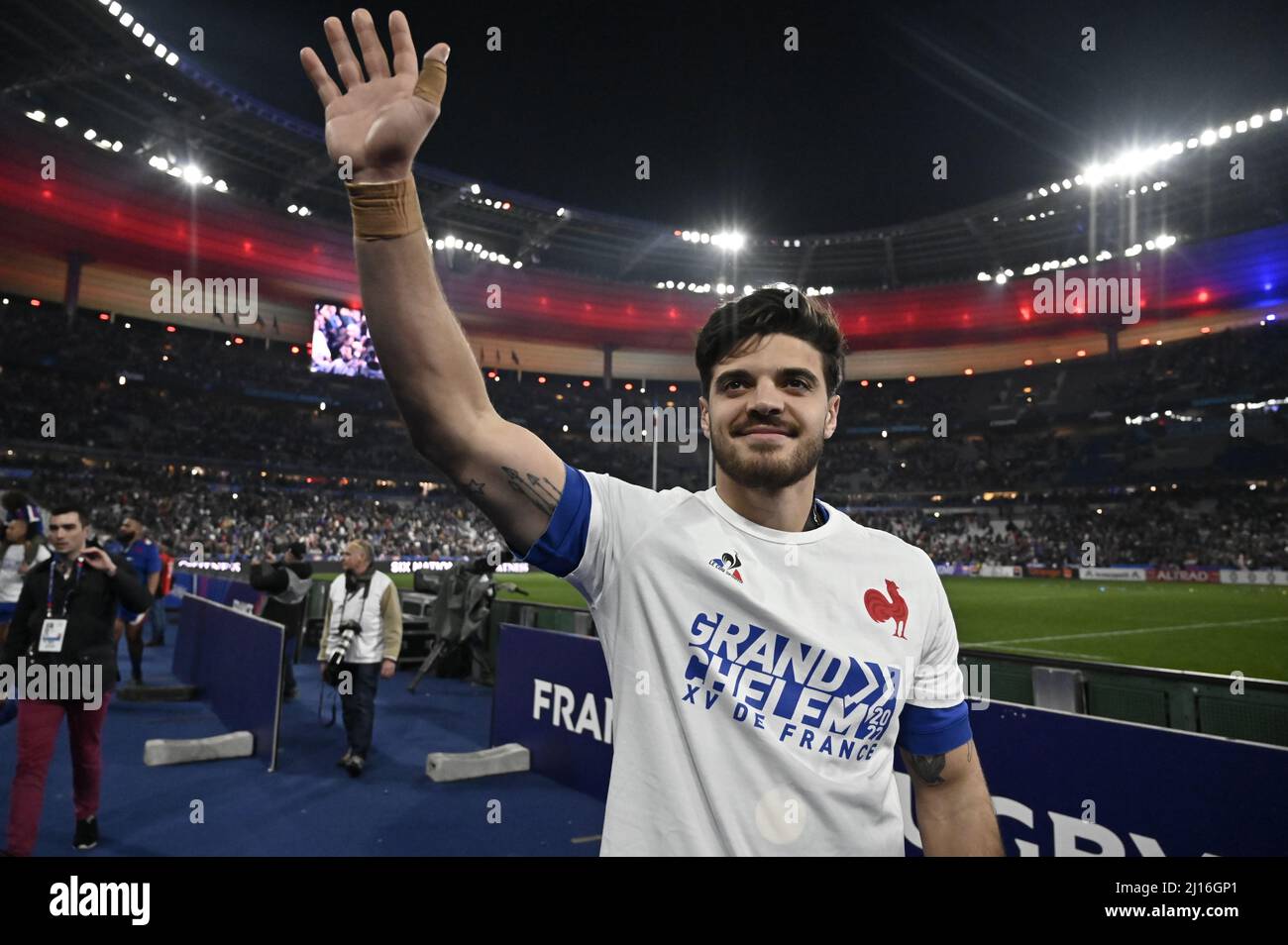 Julien Mattia / le Pictorium - France - Angleterre rugby - 19/3/2022 - France / Ile-de-France (région) / Paris - les Bleus du XV de France victoires Banque D'Images