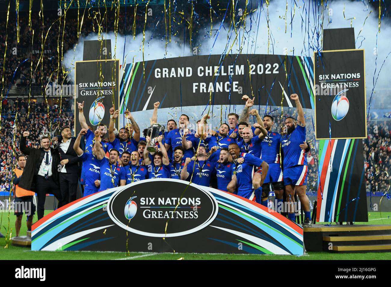 Julien Mattia / le Pictorium - France - Angleterre rugby - 20/3/2022 - France / Ile-de-France (région) / Paris - victoire du XV de France contre Banque D'Images