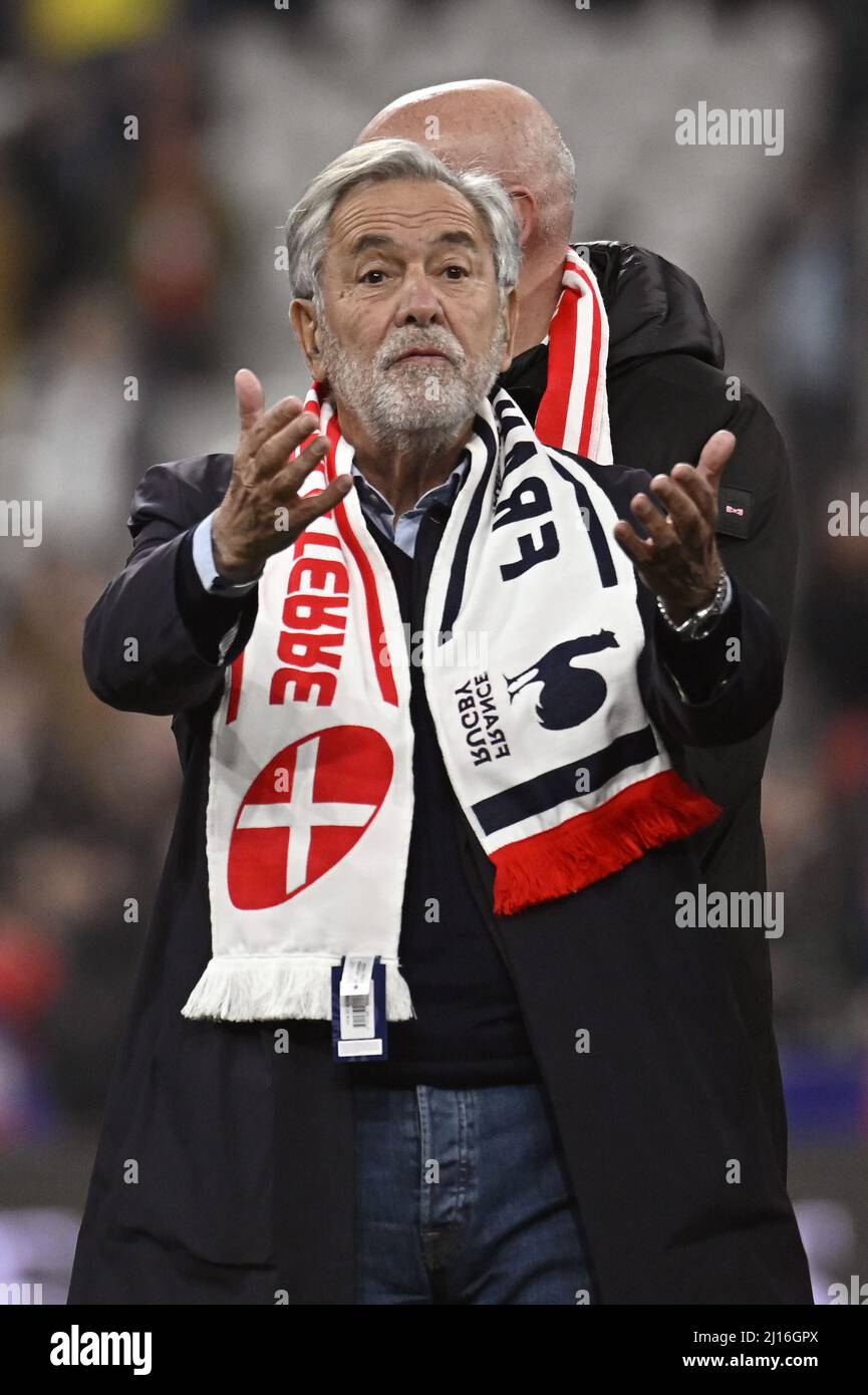 Julien Mattia / le Pictorium - France - Angleterre rugby - 20/3/2022 - France / Ile-de-France (région) / Paris - le Président de la Rugb nationale Banque D'Images