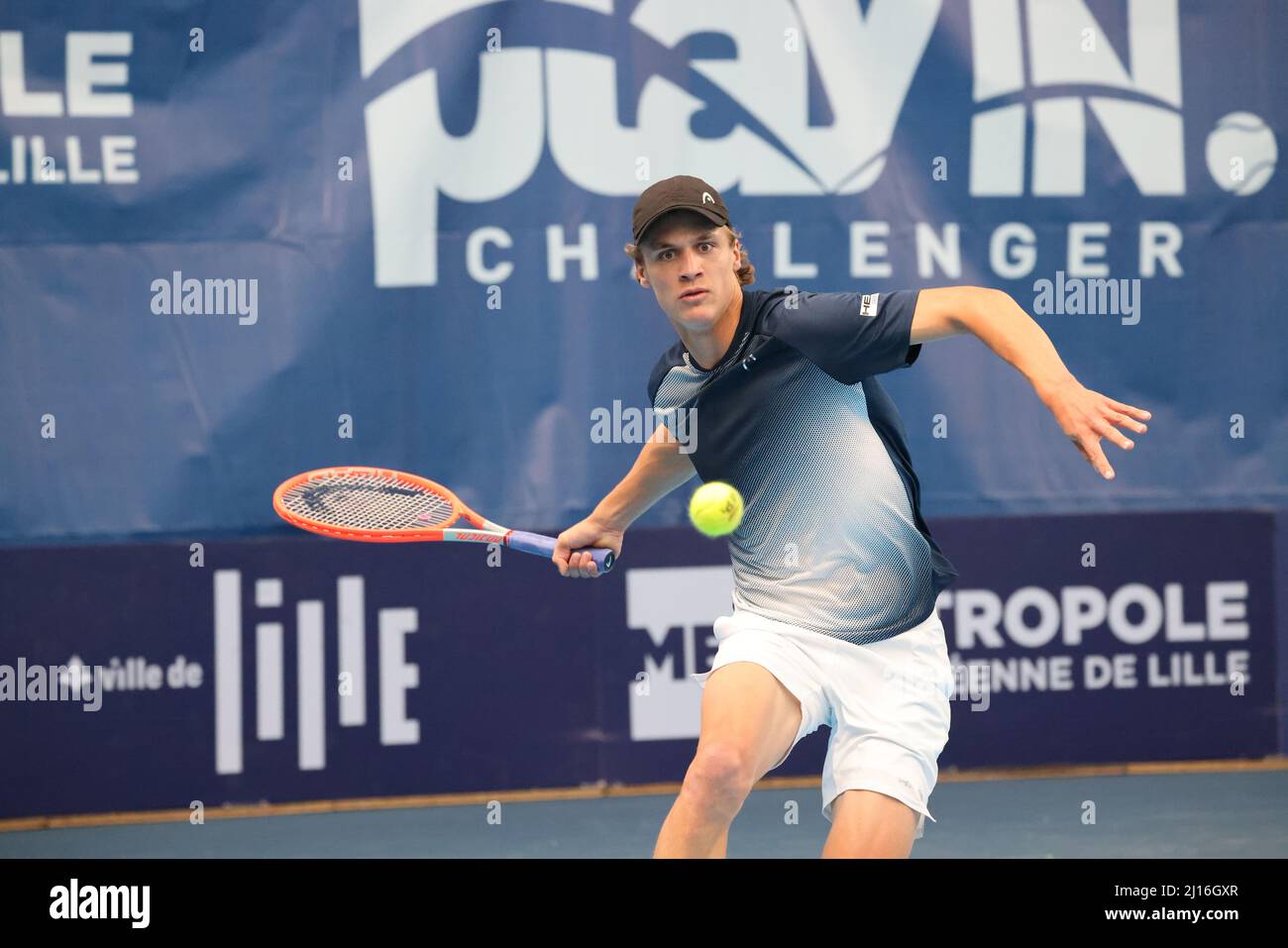 Jonas Forejtek lors de la partie de Challenger 2022, tournoi de tennis ATP  Challenger Tour le