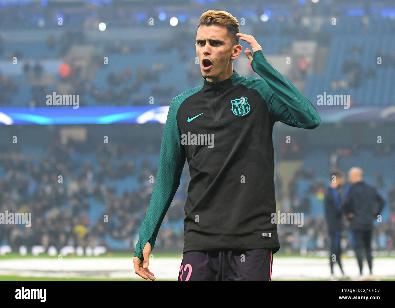 MANCHESTER, ANGLETERRE - 1 NOVEMBRE 2016 : nili Perdomo de Barcelone photographié avant le match du groupe C de la Ligue des champions de l'UEFA entre Manchester City et le FC Barcelone au stade de la ville de Manchester. Copyright: Cosmin Iftode/Picstaff Banque D'Images