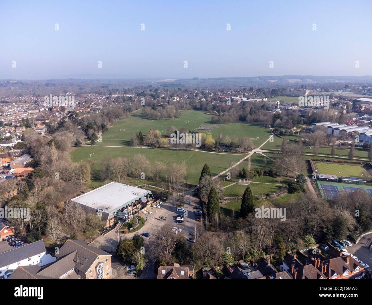 Vue aérienne de Horsham Park West Sussex Banque D'Images