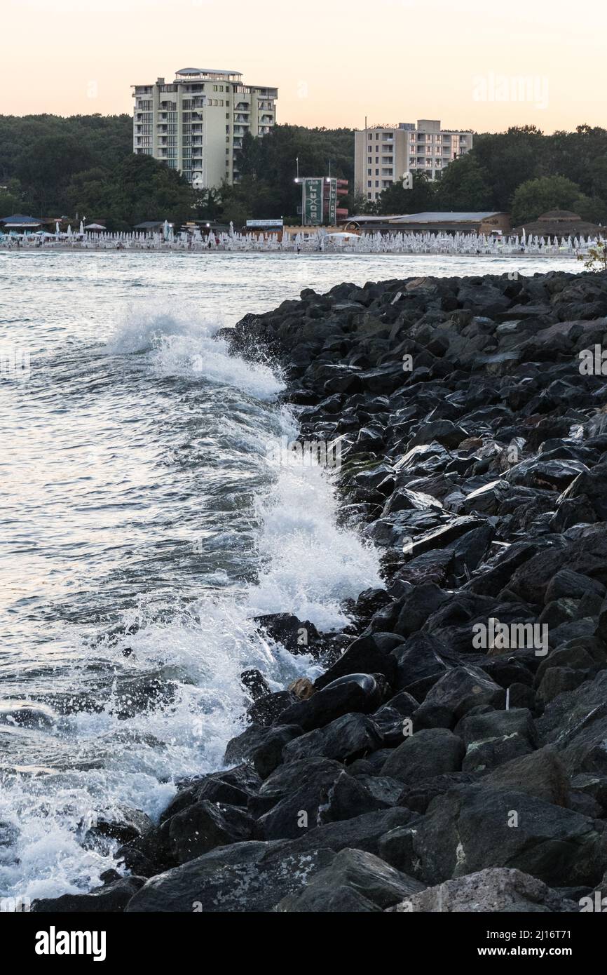 Photos de bord de mer à Primorsko, Bulgarie - fin de l'été Banque D'Images