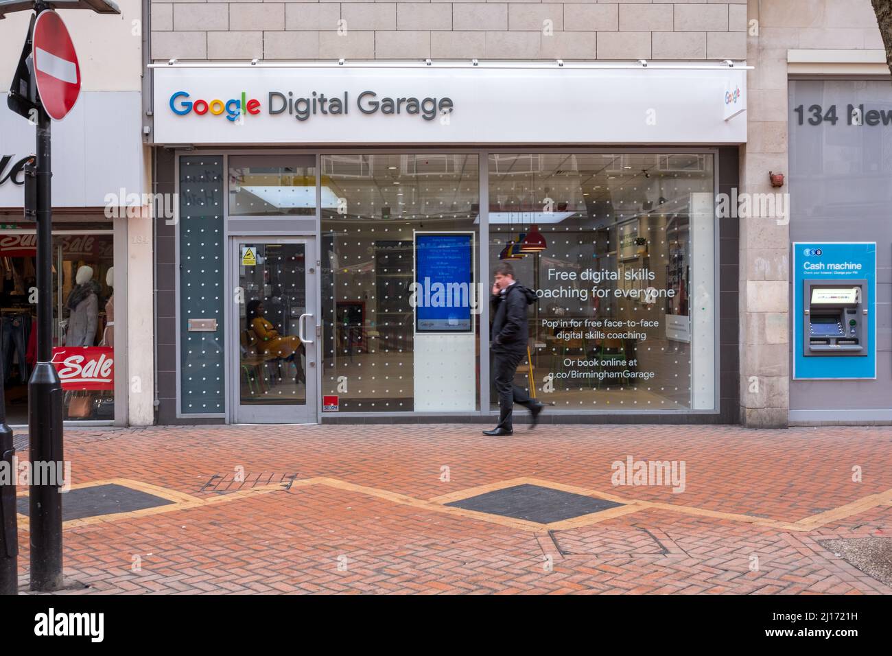 Google Digital garage - Pop-up Shop dans le centre ville de Birmingham Banque D'Images