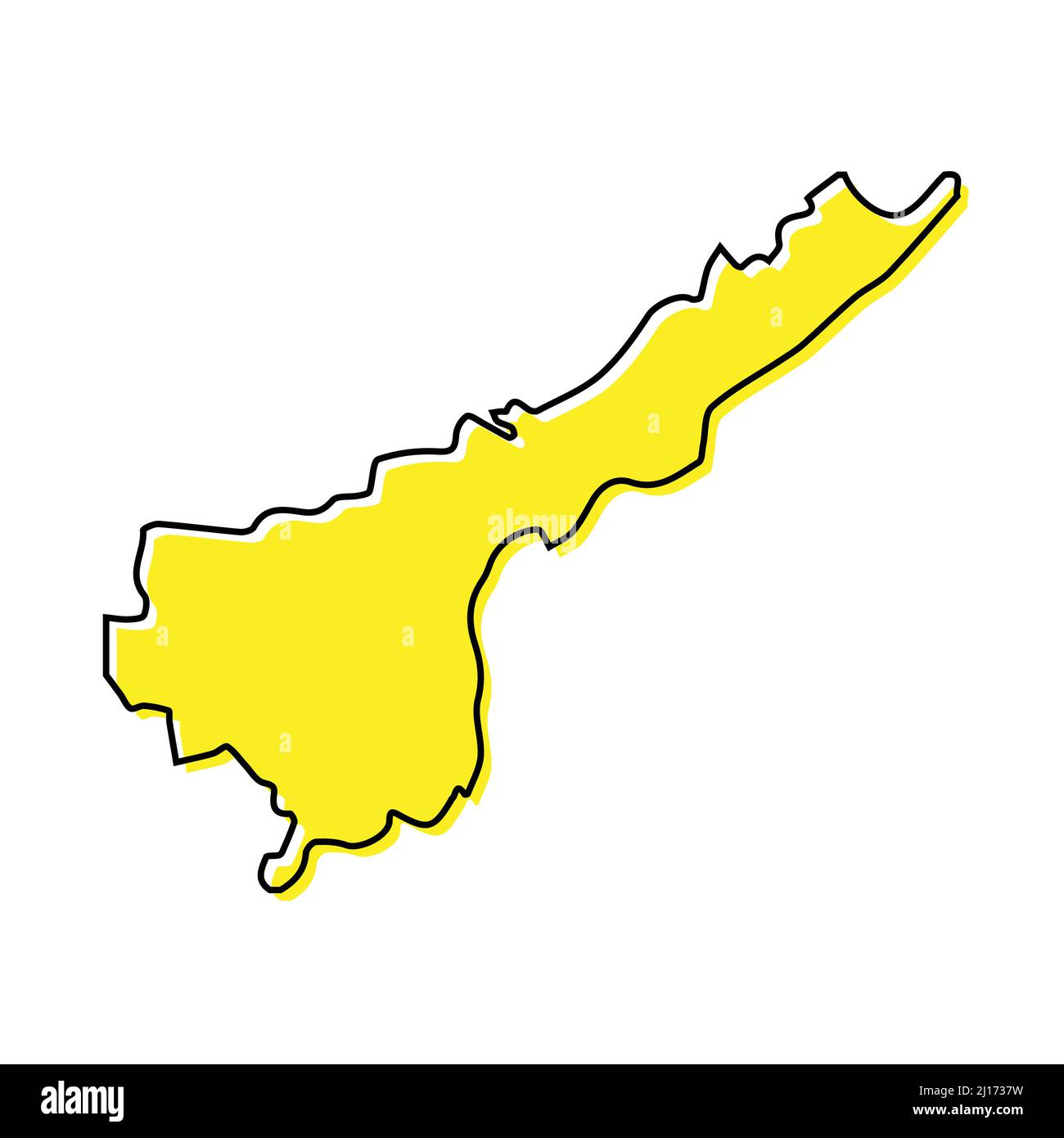 Carte simple de l'Andhra Pradesh est un état de l'Inde. Lignes stylisées minimalistes Illustration de Vecteur