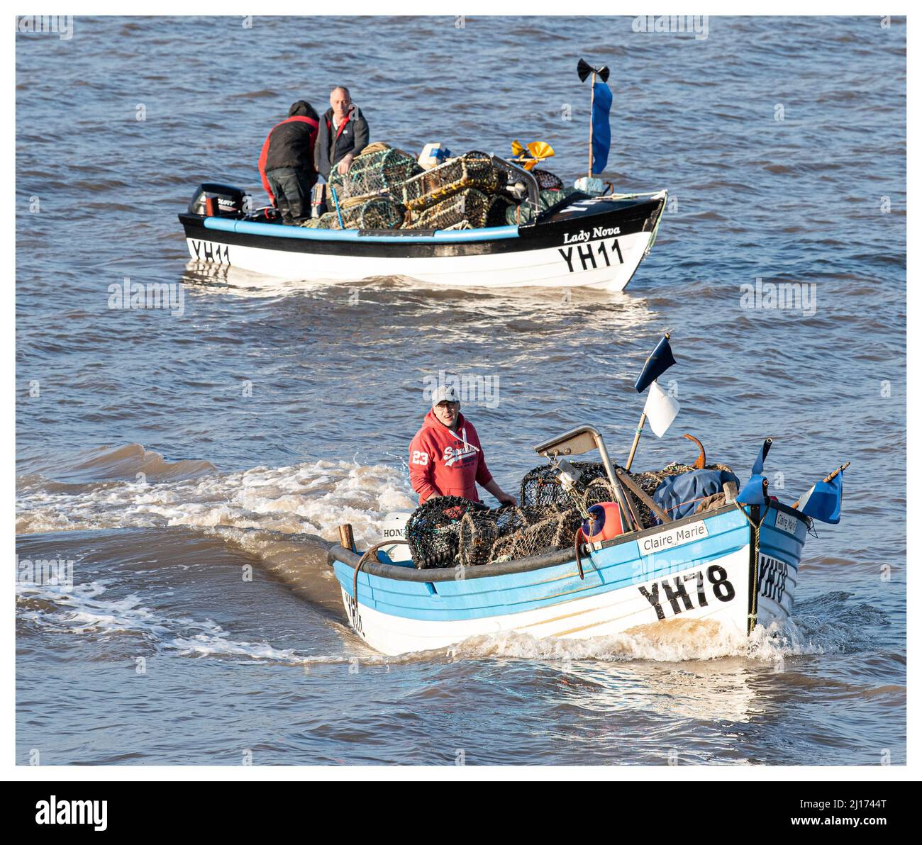 Petits bateaux de pêche sheringham Norfolk Banque D'Images