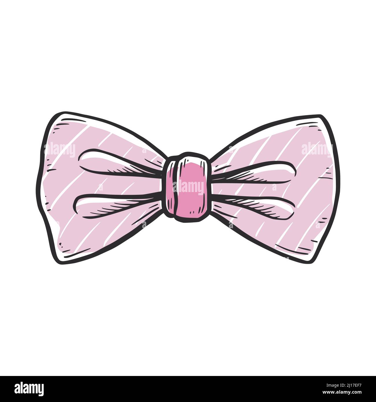 Noeud papillon couleur dessin de l'arc.Dessin à la main noeud à col en  ruban vintage pour mariage, élément de mode.Illustration vectorielle isolée  Image Vectorielle Stock - Alamy