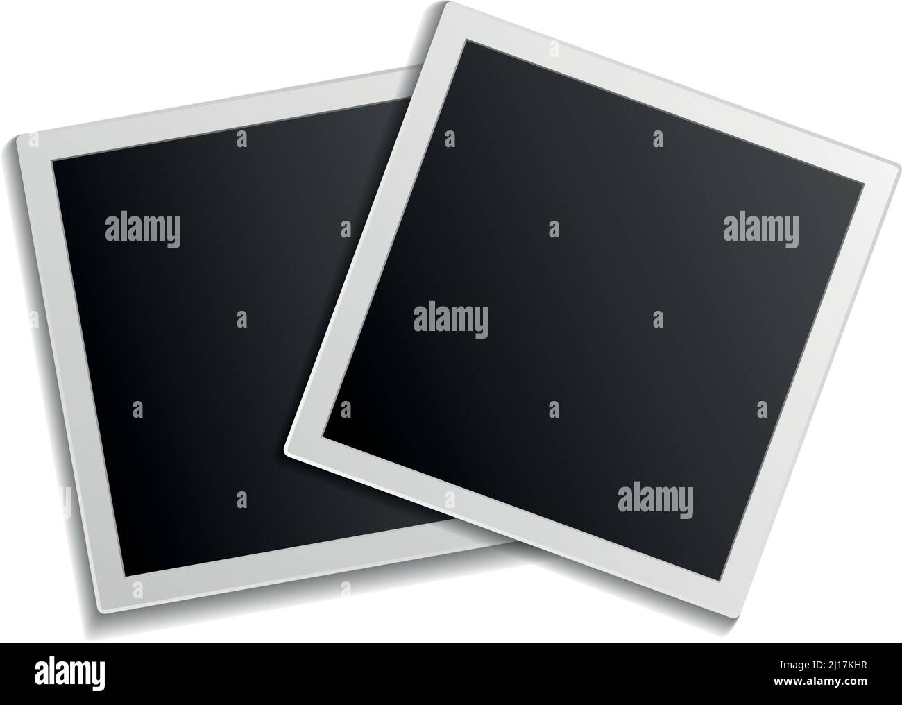 Paire de cadres photo. Cartes couchée. Maquette réaliste Illustration de Vecteur