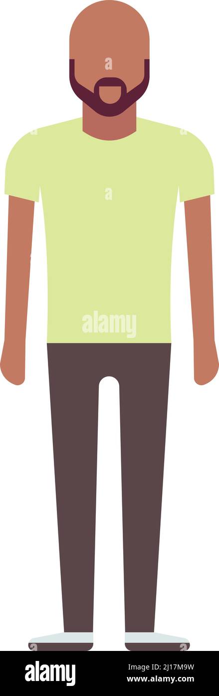 Figurine noire. Caractère plat. Personne debout Illustration de Vecteur