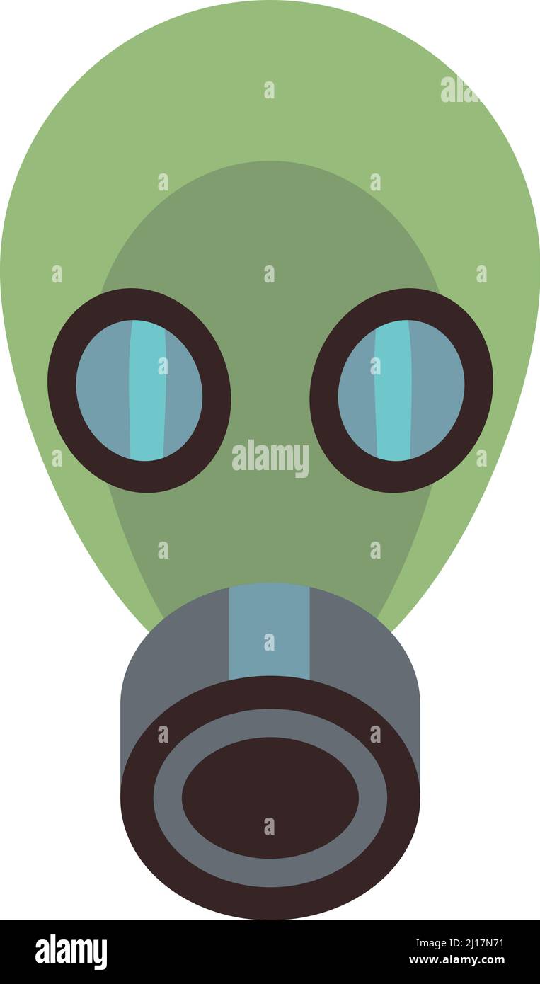 Icône de respirateur militaire. Masque de filtre à gaz vert Illustration de Vecteur