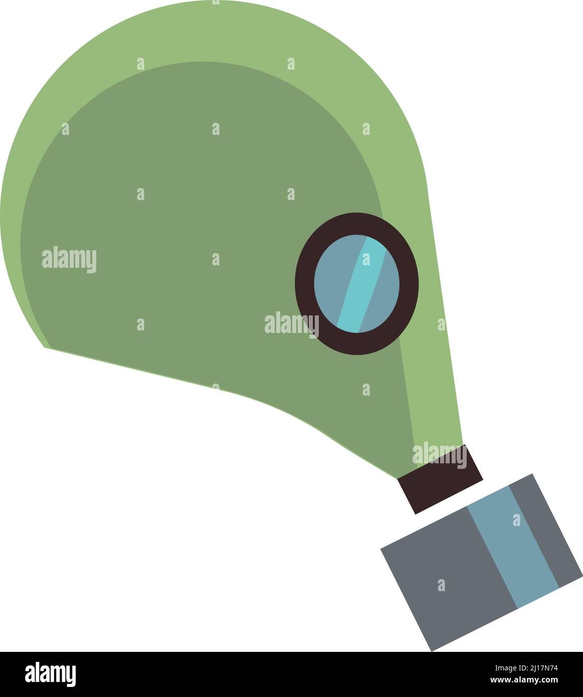 Vue latérale du masque à gaz. Icône de protection respiratoire Illustration de Vecteur