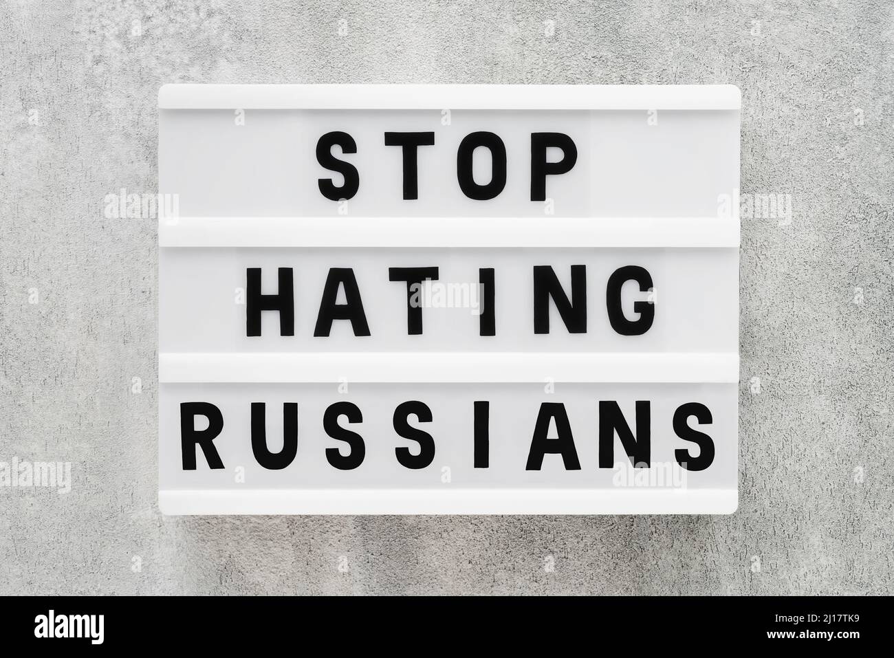 Cessez de détester les origines russes. Vue de dessus. Banque D'Images