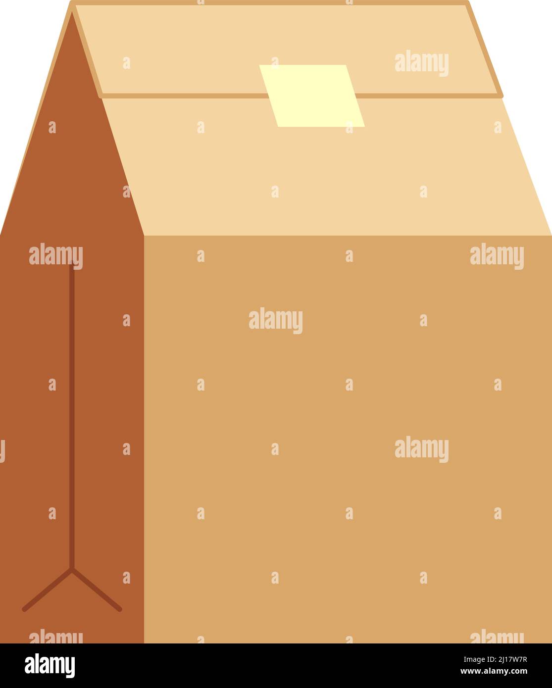 Icône de sac de papier. Boîtier fermé scellé marron Illustration de Vecteur