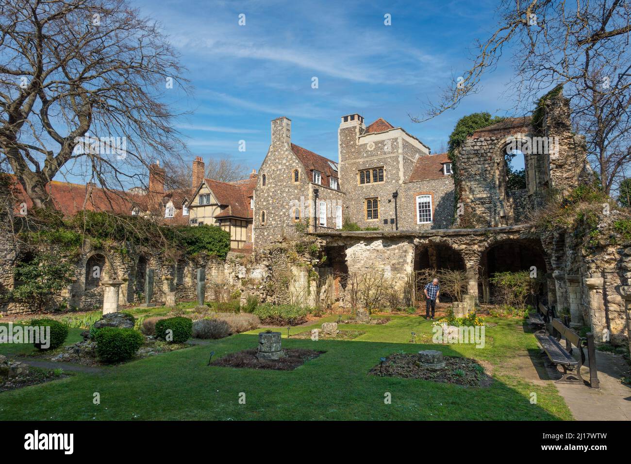 Jardin d'herbes, quartiers, Cathédrale de Canterbury, Canterbury, Kent Banque D'Images
