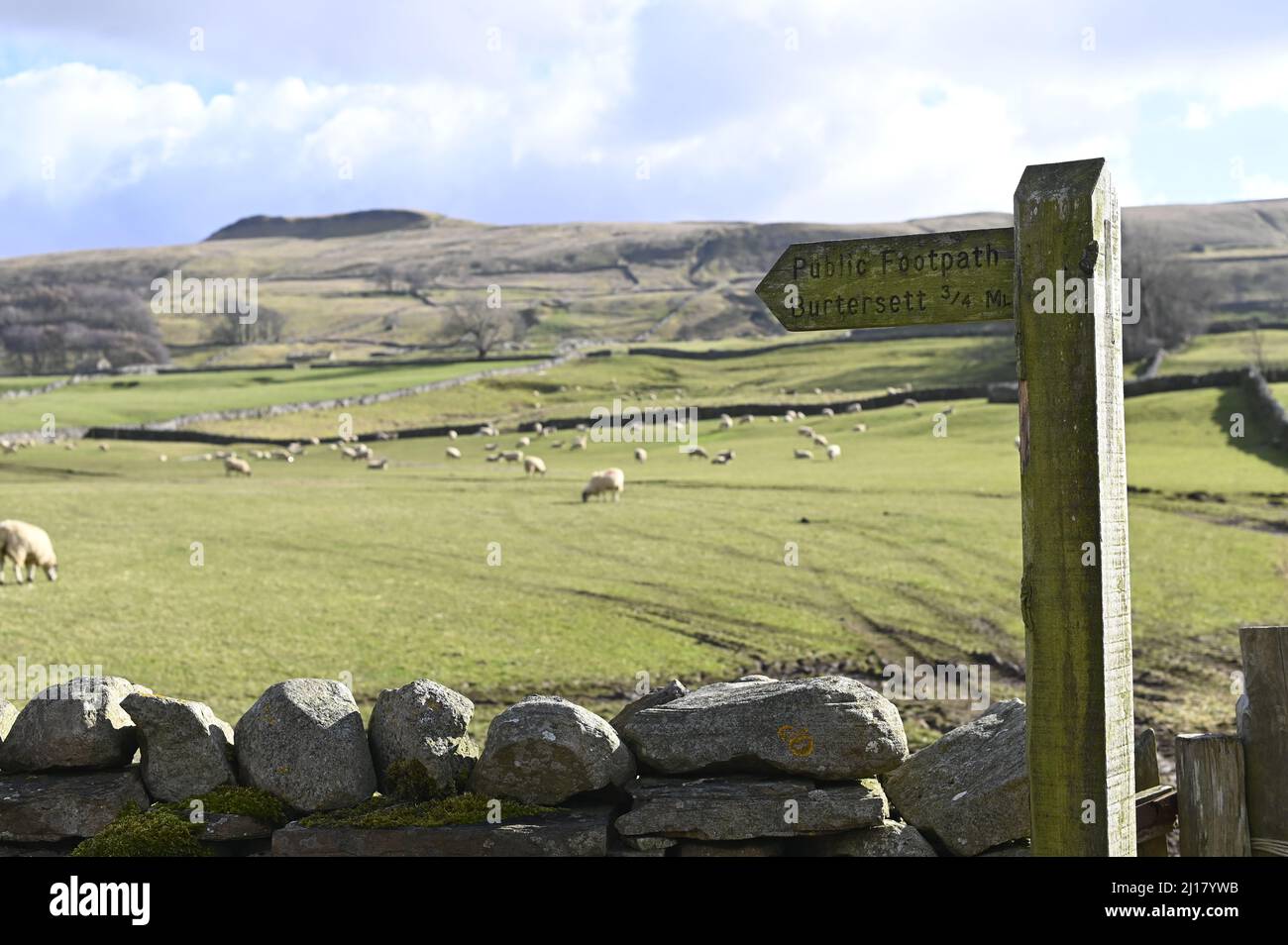 Sentier menant à Burtersett Yorkshire Dales Banque D'Images