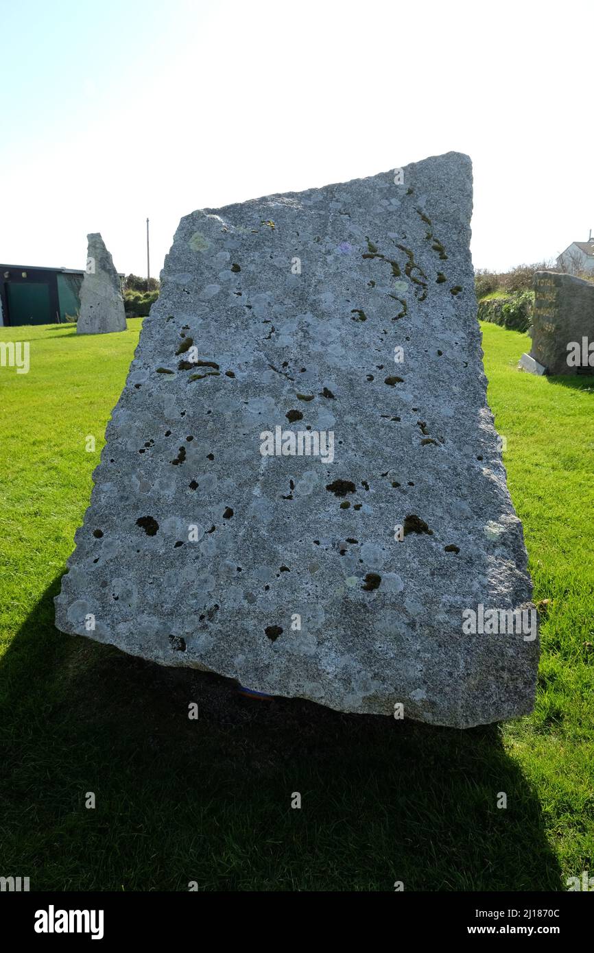 Ed Prynn's Standing Stones St Merryn Cornwall Angleterre couleur britannique Banque D'Images