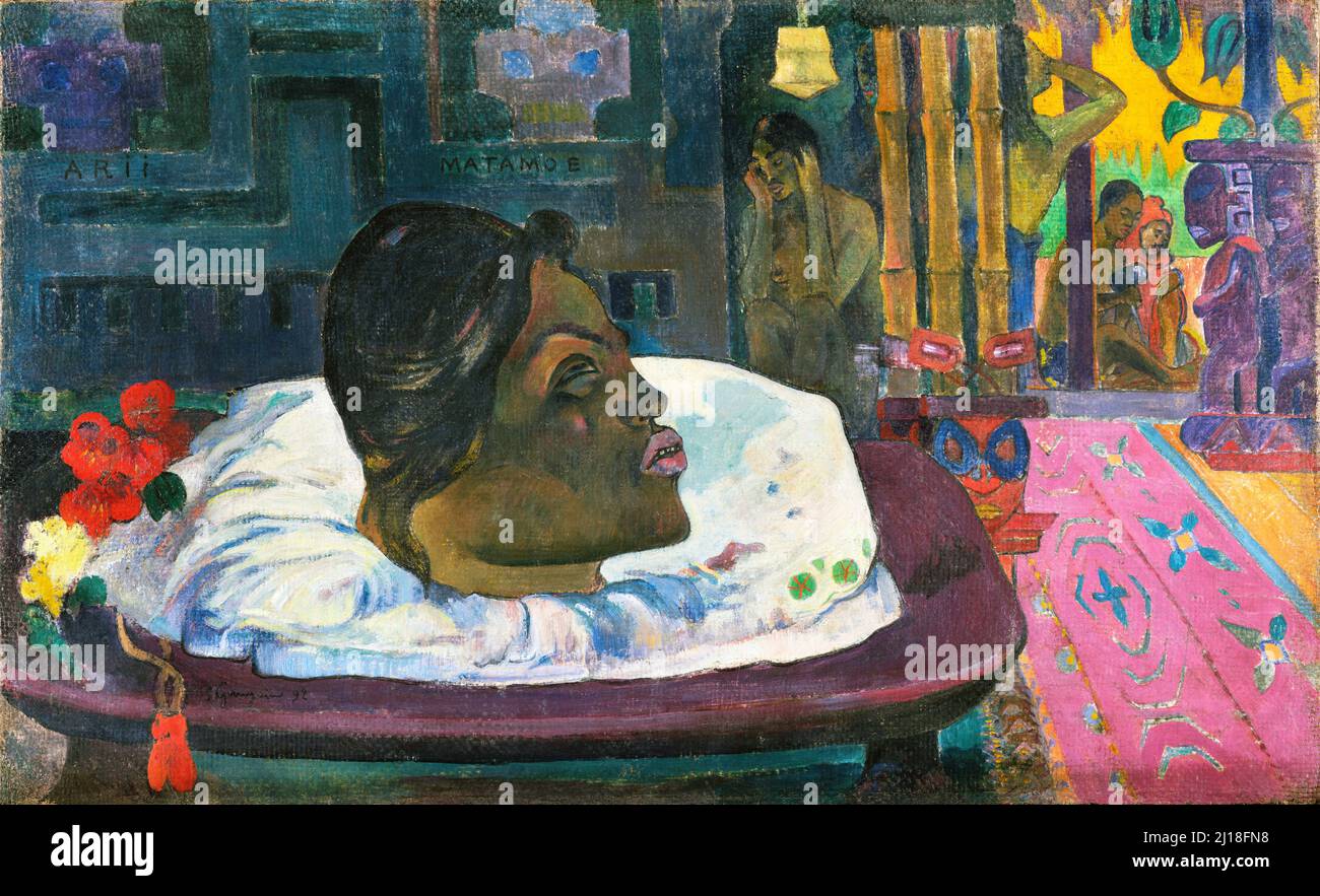 ArII Matamoe (The Royal End) de Paul Gauguin (1848-1903), huile sur tissu grossier, 1892 Banque D'Images