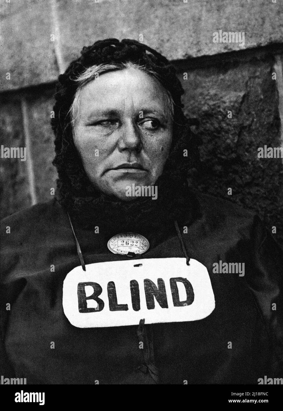 Femme aveugle, New York par Paul Strand, 1916 Banque D'Images