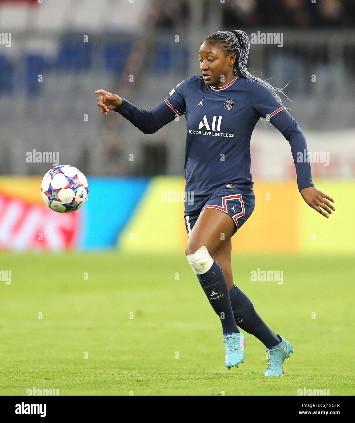 Firo: Fuvuball: Soccer: 03/22/2022 Ligue des champions des femmes, saison 2021/2022 quarts de finale première jambe, FC Bayern Mvºnchen - Paris Saint-Germain 1: 2, Kadidiatou Diani, Paris Saint-Germain, PSG, Paris, simple effet, Banque D'Images