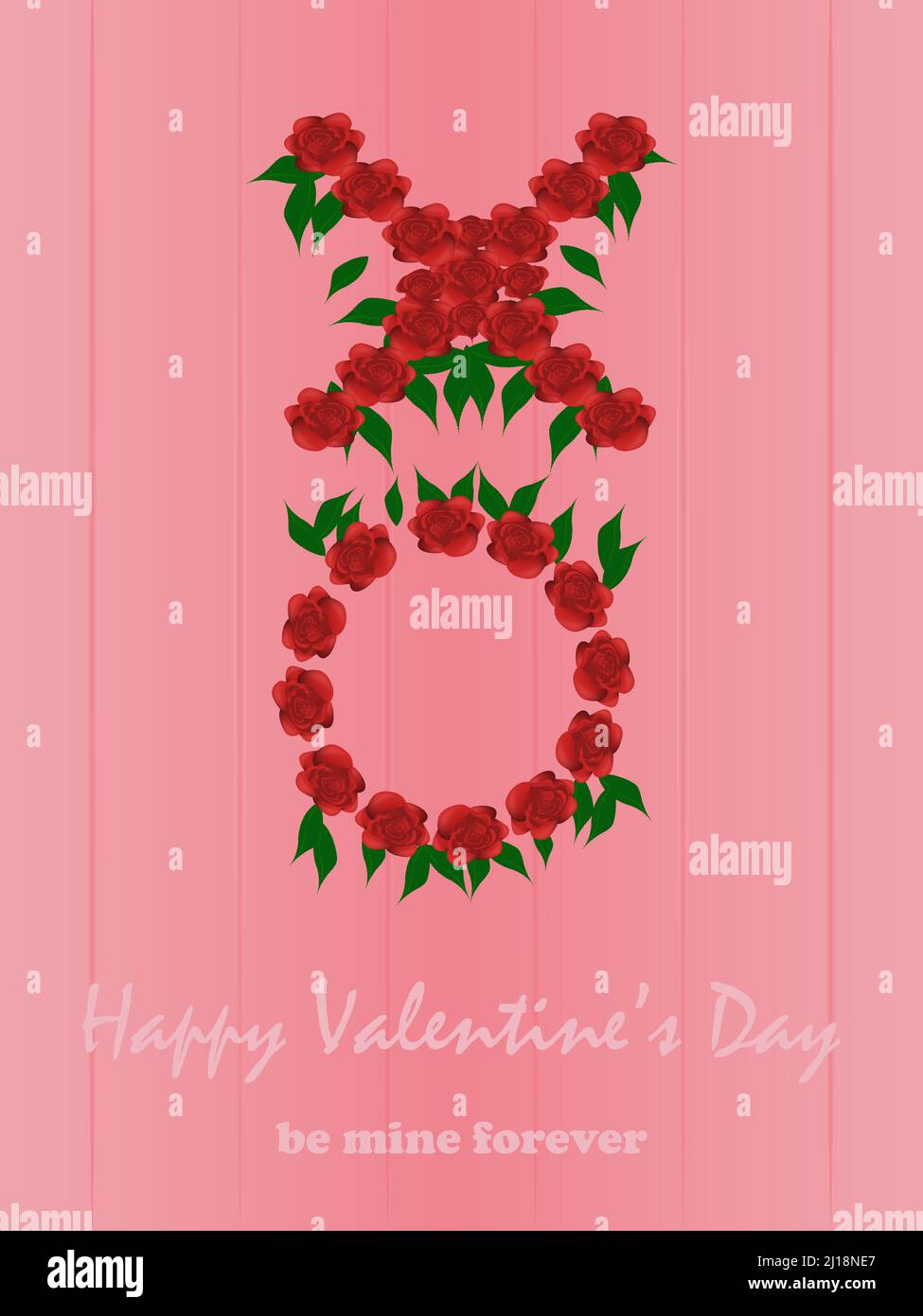 Illustration vectorielle « Happy Valentine's Day » pour affiches, cartes de vœux, brochure, conception de sites Web et bannières. Le design est doté d'une couronne X O de va Illustration de Vecteur