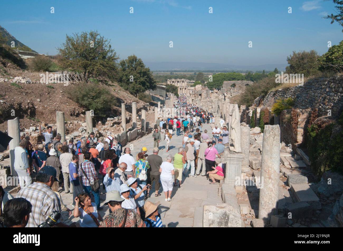 Ruée touristique vers les ruines d'Éphèse, site d'excavation antique, Turquie Banque D'Images