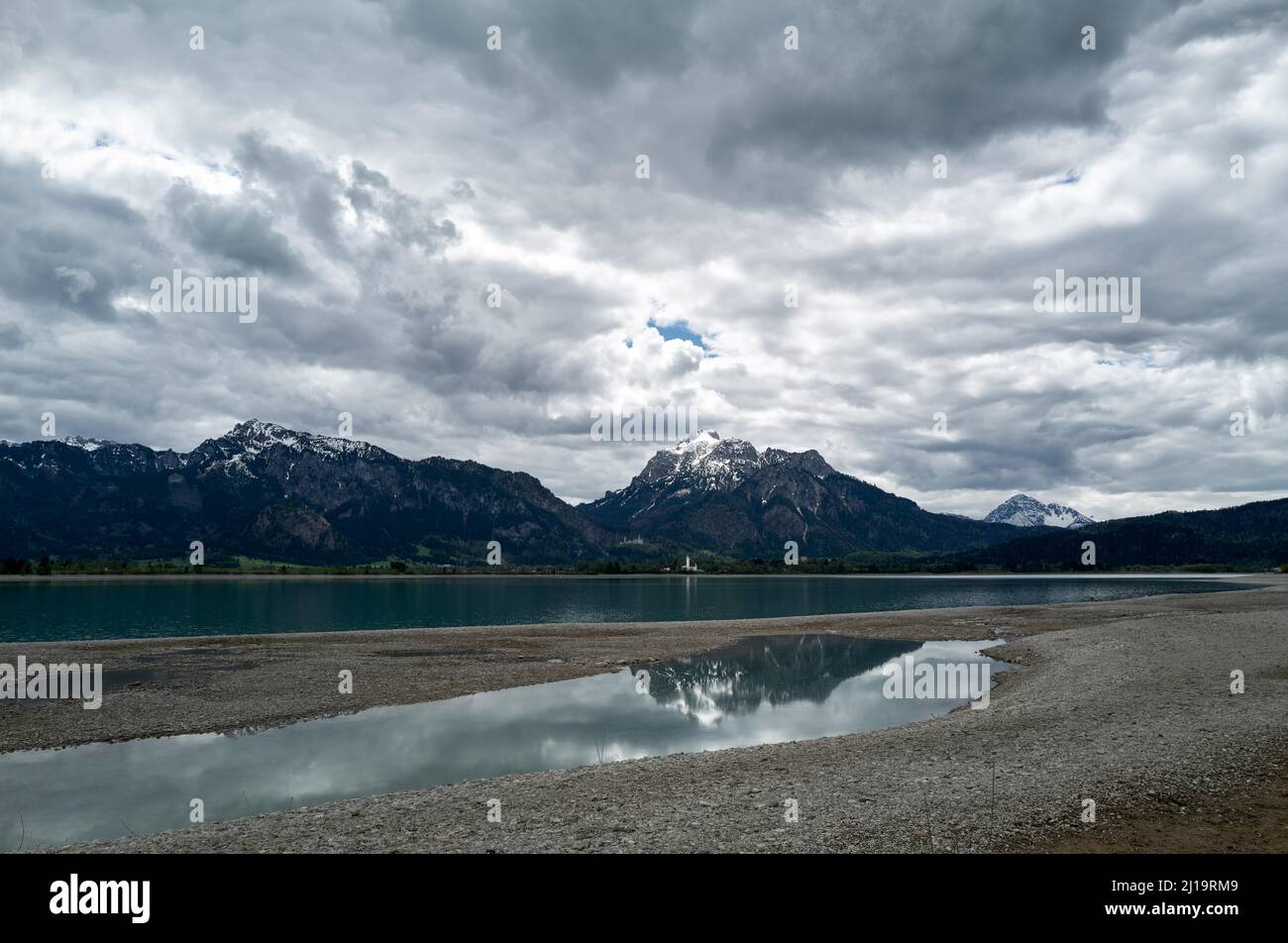 Forggensee près de Rieden am Forggensee, Ostallgaeu, Bavière, Allemagne, Rieden am Forggensee, Bavière, Allemagne Banque D'Images