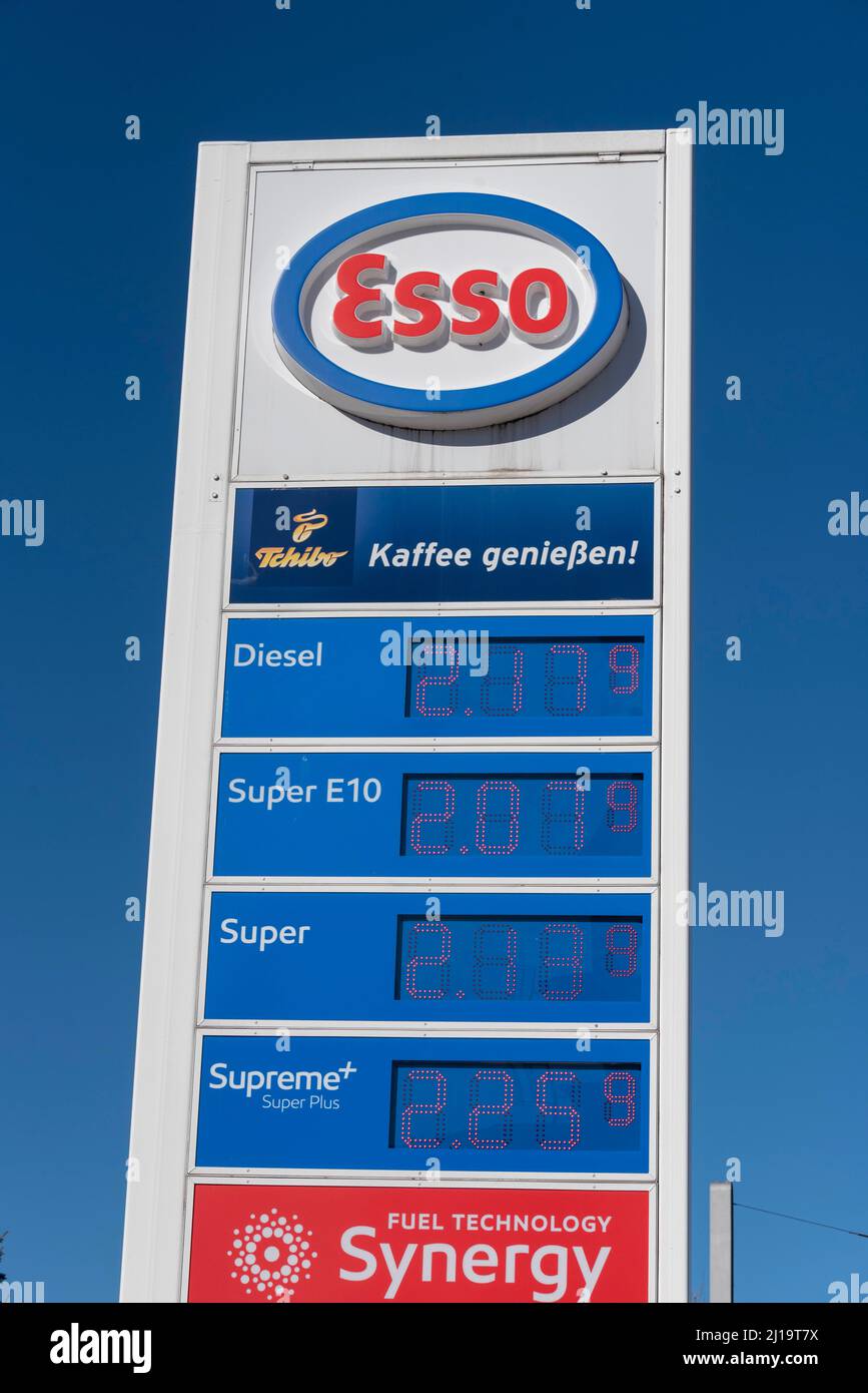 Prix du carburant, prix, Magdeburg, Saxe-Anhalt, Allemagne Banque D'Images