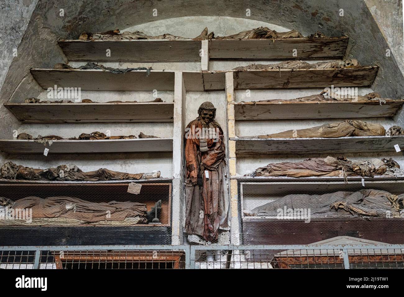 Momies dans les catacombes de Capuchin à Palerme, crypte de Capuchin, Sicile, Italie Banque D'Images
