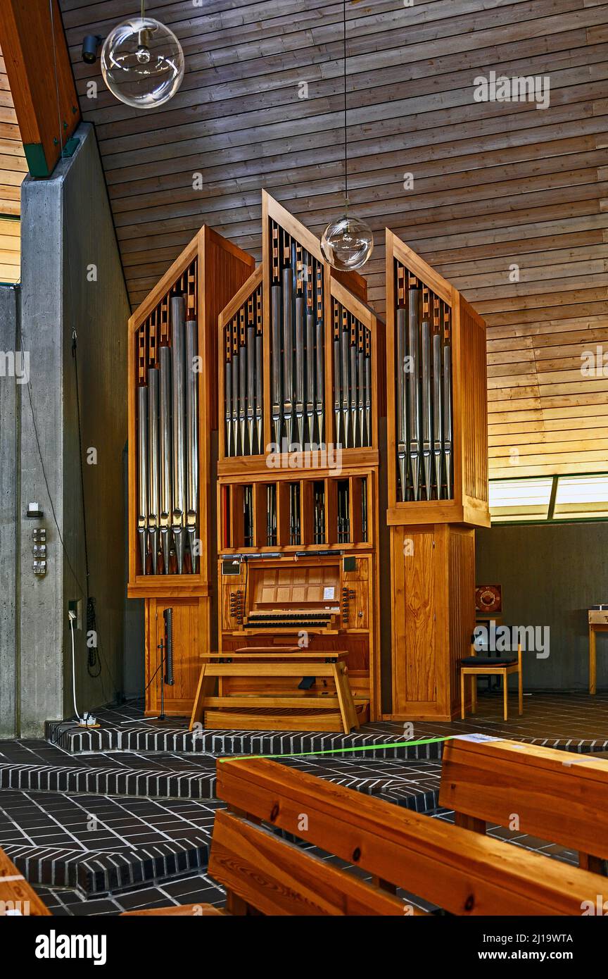 L'orgue, l'église Saint François, Steufzgen, Kempten, Allgaeu, Bavière, Allemagne Banque D'Images