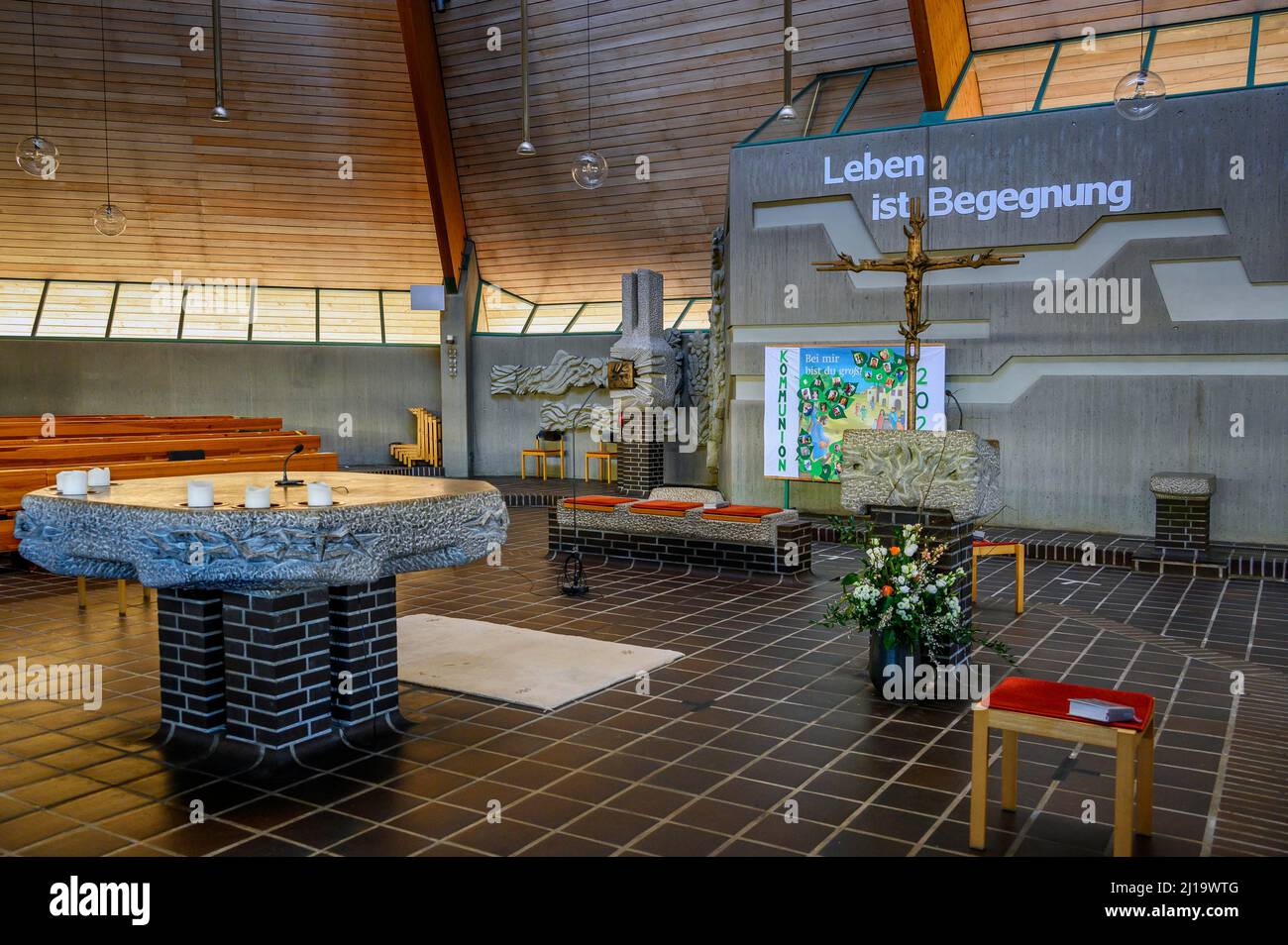 Chancel, Eglise Saint François, Steufzgen, Kempten, Allgaeu, Bavière, Allemagne Banque D'Images