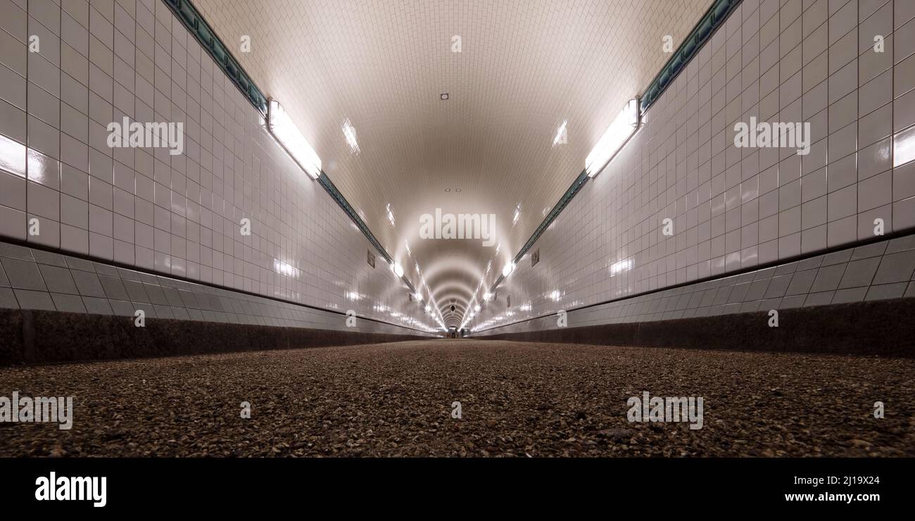 Tunnel tube, Alter Elbtunnel, Hambourg, Allemagne Banque D'Images